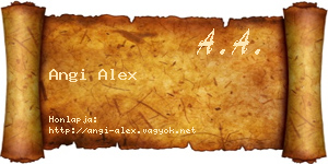 Angi Alex névjegykártya
